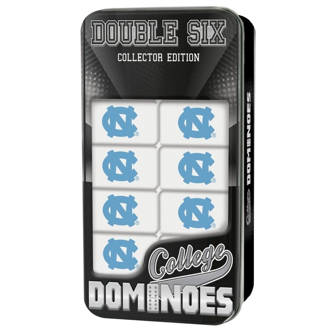 Unc Tar Heels Dominoes Set Collectible Tin Box Sports Dominoes For Fans 28 Pieces